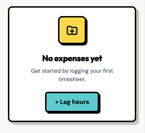 ExpenseFam login screen showing log hours interface